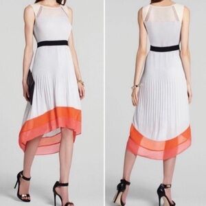 BCBG Silk pleated midi dress
